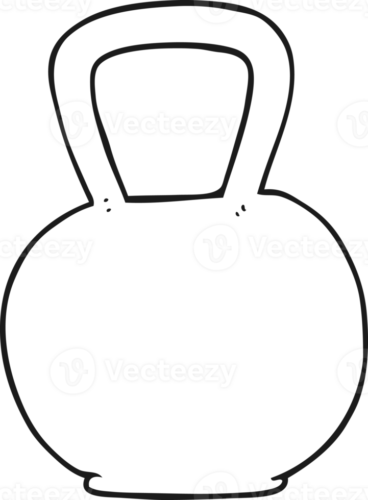 black and white cartoon kettle bell png