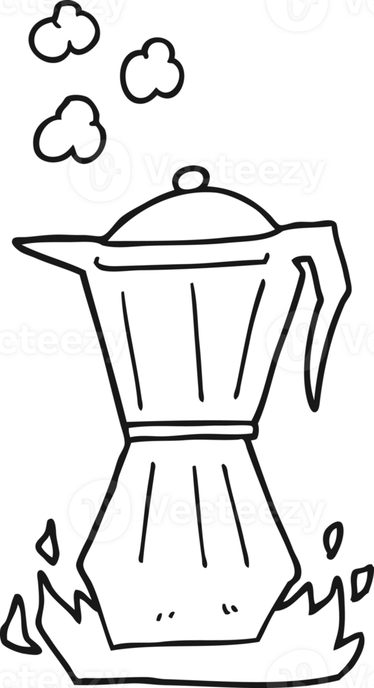 black and white cartoon stovetop espresso maker 36360846 PNG