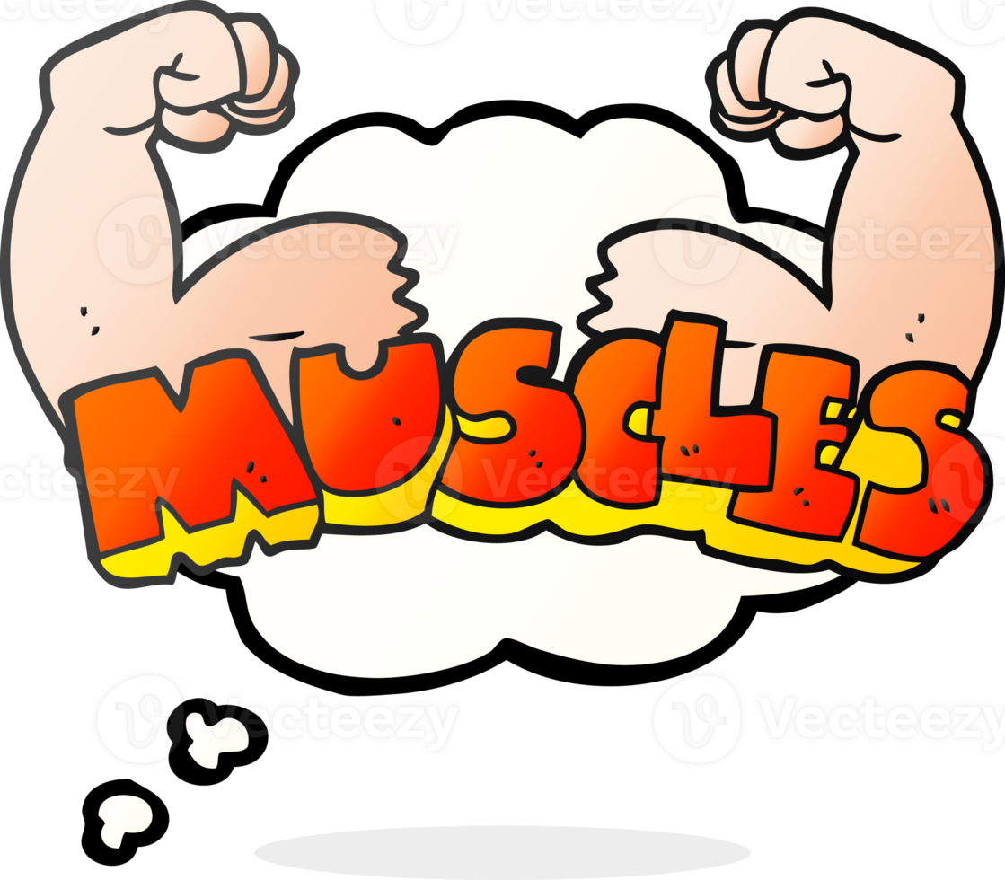 thought bubble cartoon muscles symbol png