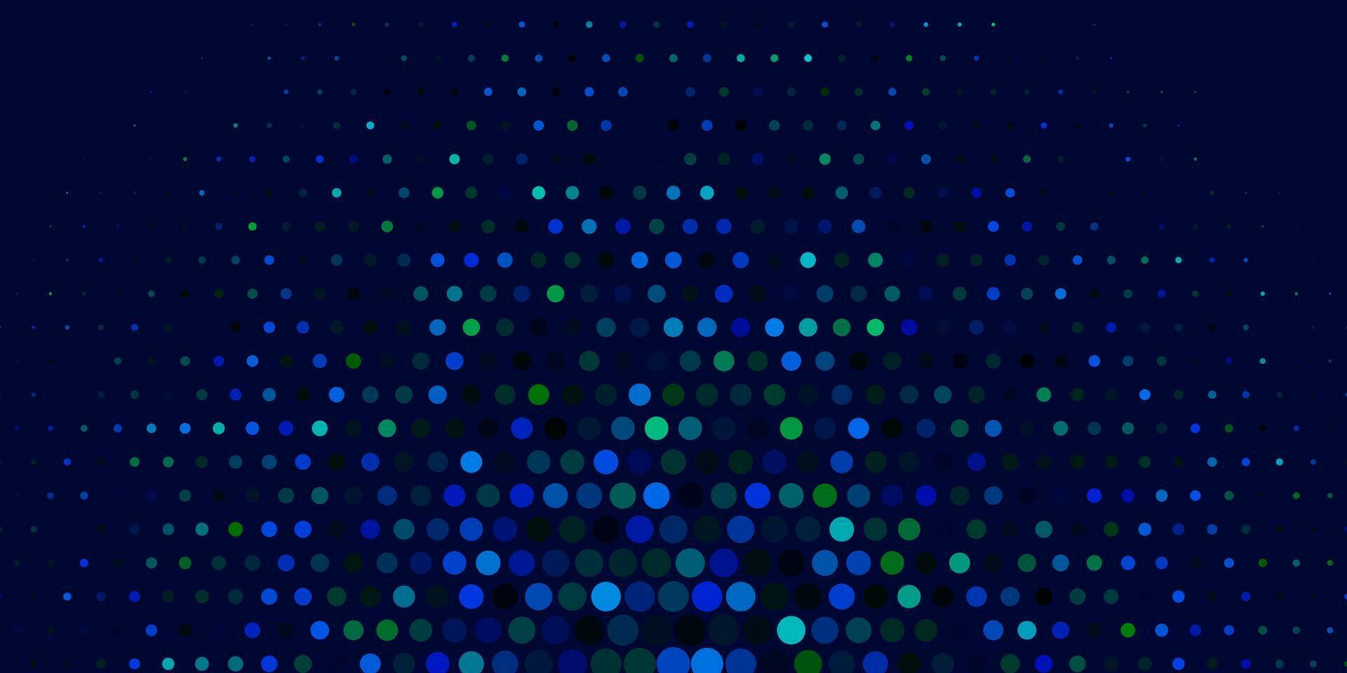 Telón de fondo de vector azul oscuro, verde con puntos.