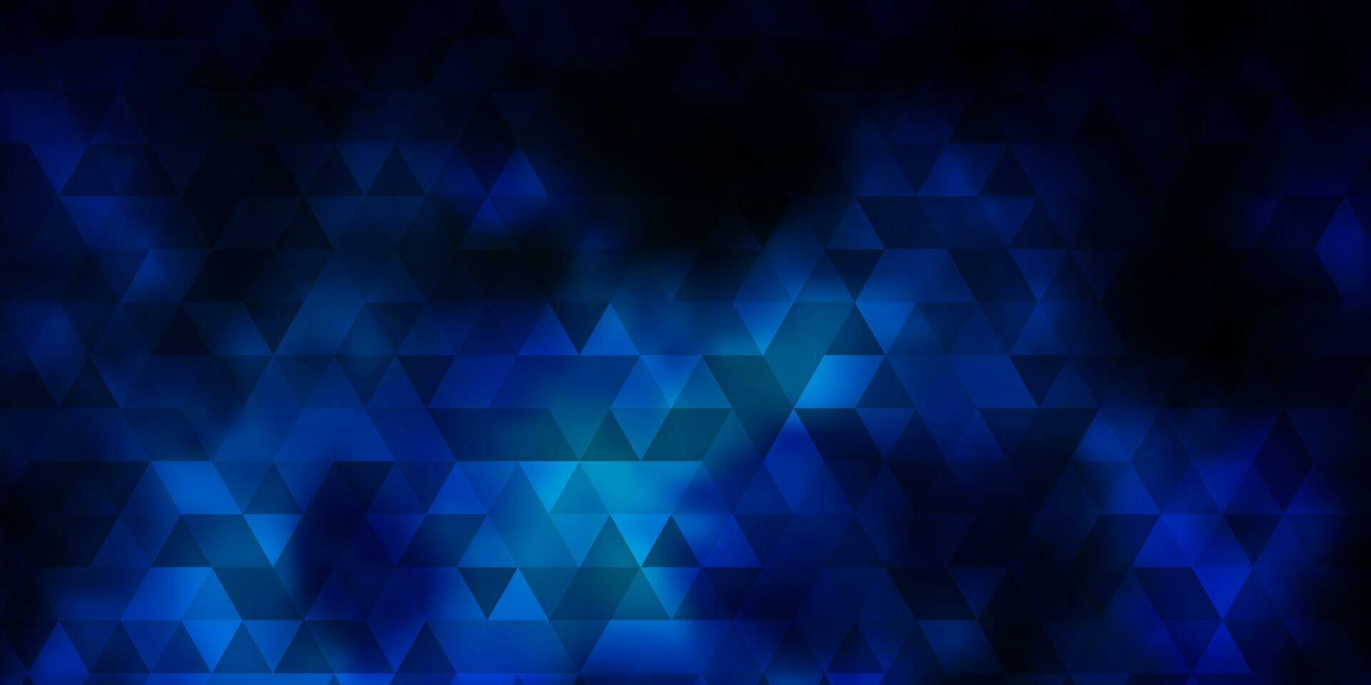 Dark BLUE vector template with crystals, triangles.