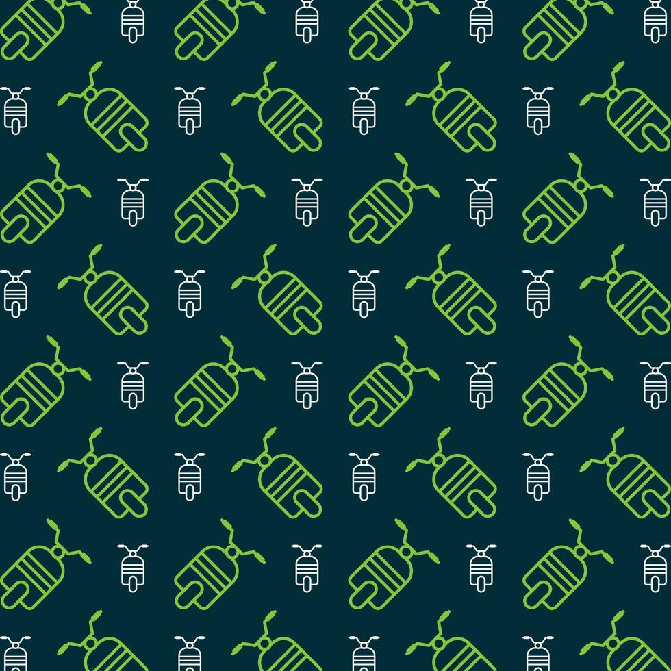 Scooter pattern design trendy repeating pattern colorful illustration background vector