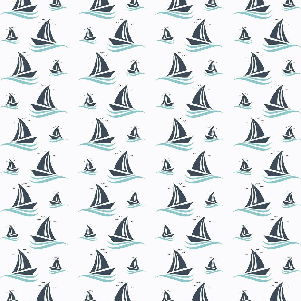 Ocean boat vector design pattern illustration abstract background