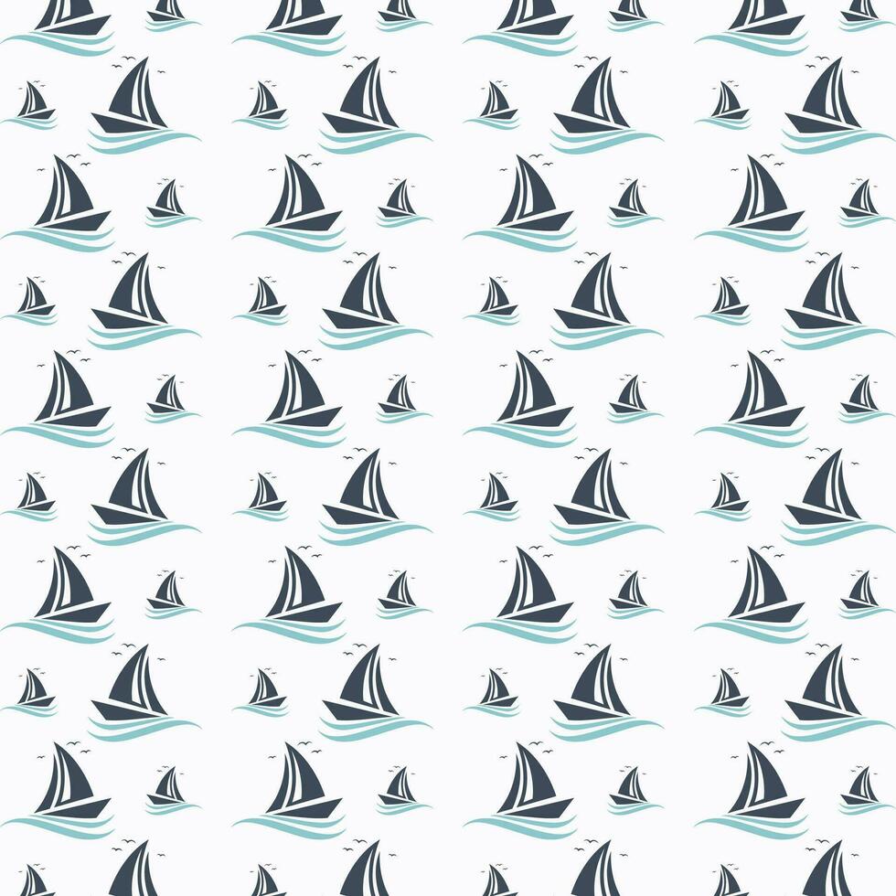 Ocean boat vector design pattern illustration abstract background