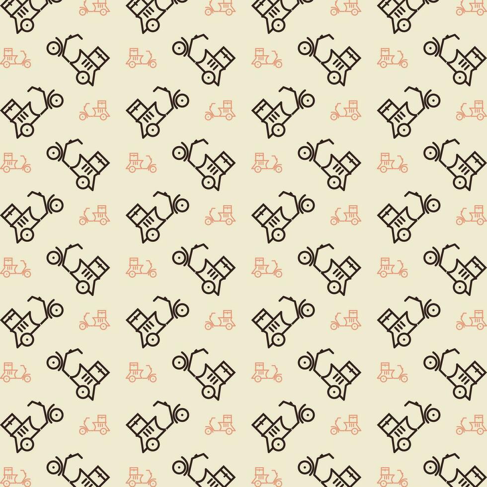 Delivery Motorbike vector design repeating illustration pattern beautiful background