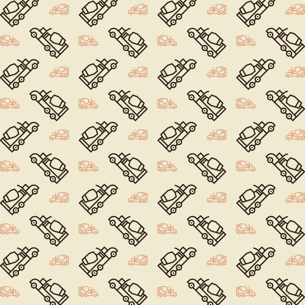 Concrete Mixer vector design repeating illustration pattern beautiful background