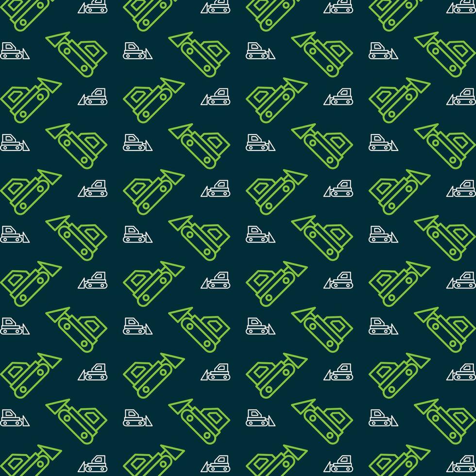 Bulldozer pattern design trendy repeating pattern colorful illustration background vector