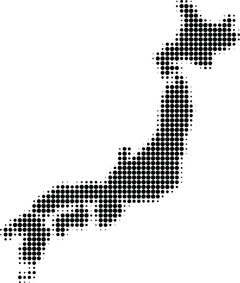 Japan country map made of halftone abstract vector