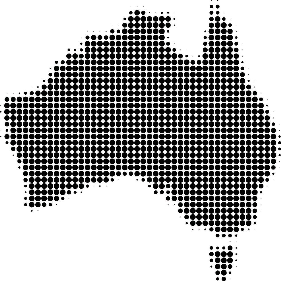 Vector Halftone Australian Continent, australian map