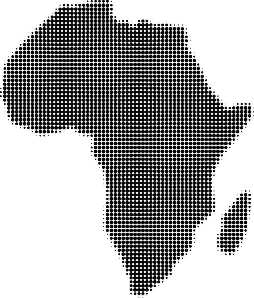 mapa de África en medios tonos punteado ilustración aislado en blanco antecedentes. vector