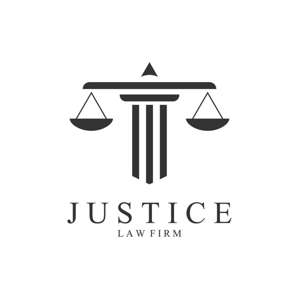 justicia ley logo modelo vector ilustración