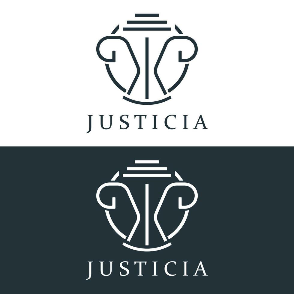 justicia ley logo modelo vector ilustración