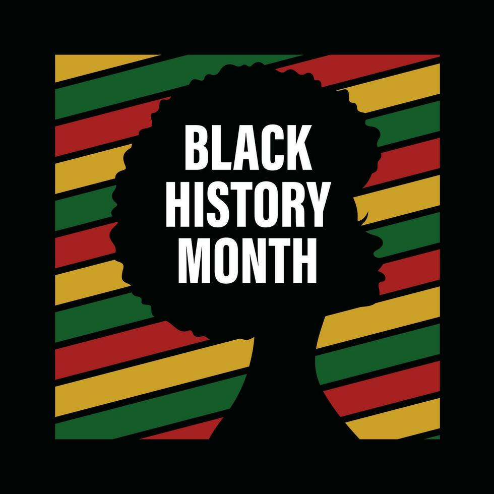 negro historia meses vibrante silueta de africano americano mujer vector