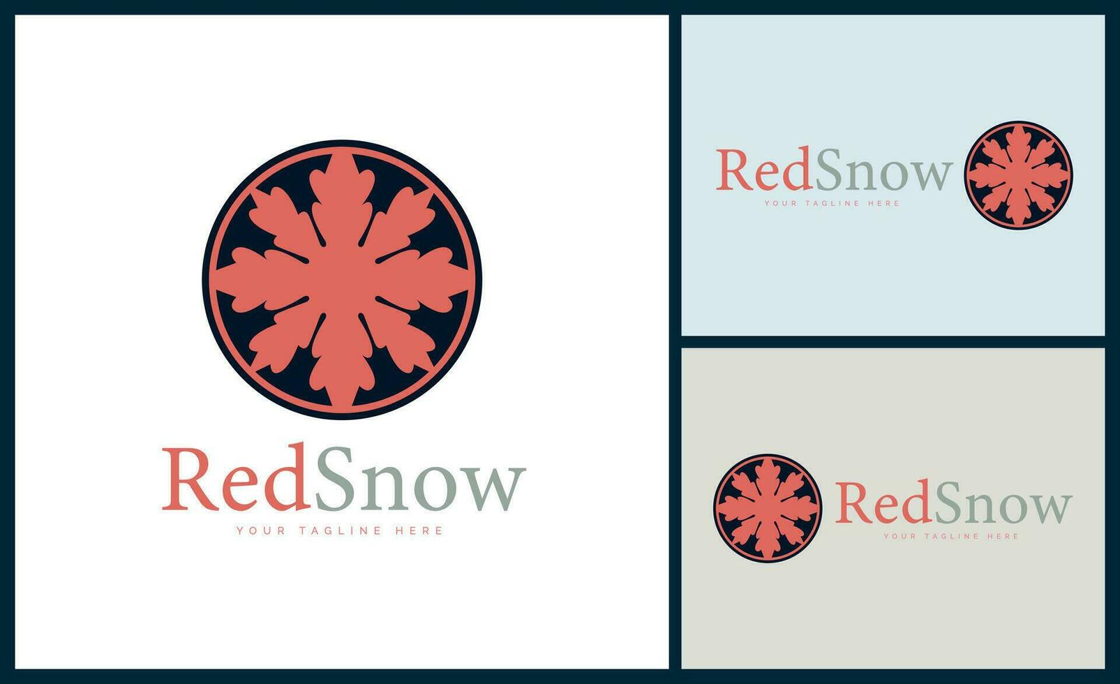 Red Snow modern circle logo template design for brand or company and other vector