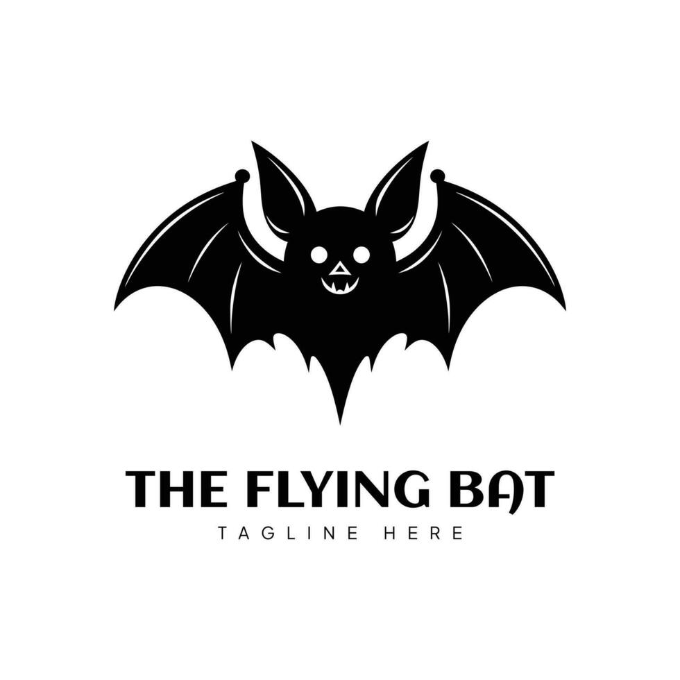 Flying Black Bat Logo vector