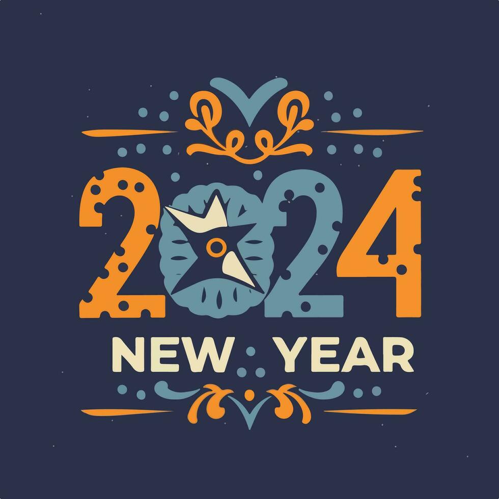 New Year 2024 vector design