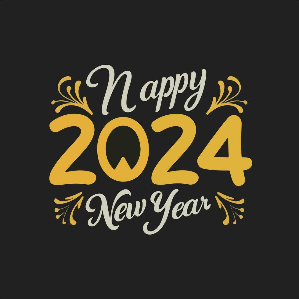 New Year 2024 vector design