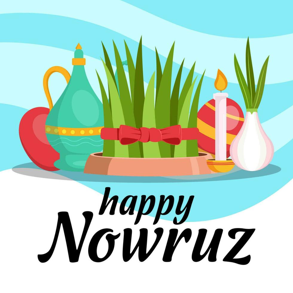 plano vector nowruz celebracion ilustración diseño