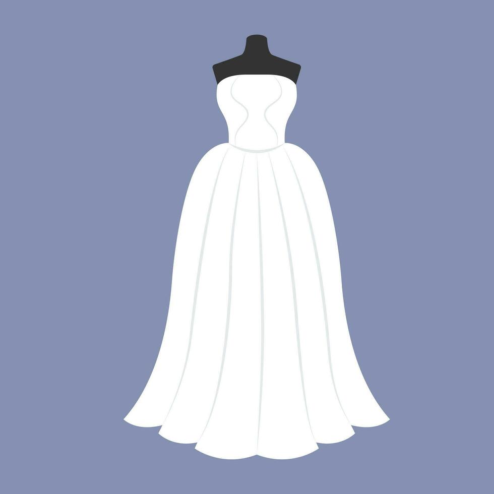 Wedding dress in modern design. Vector illustration.
