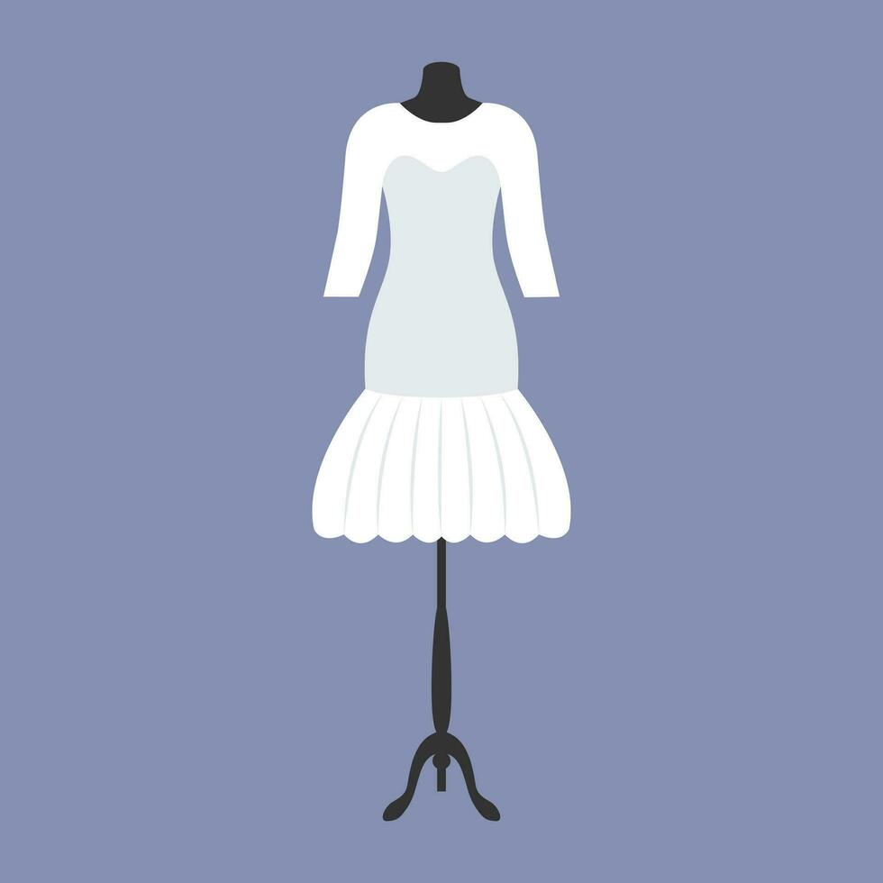 Wedding dress in modern design. Vector illustration.