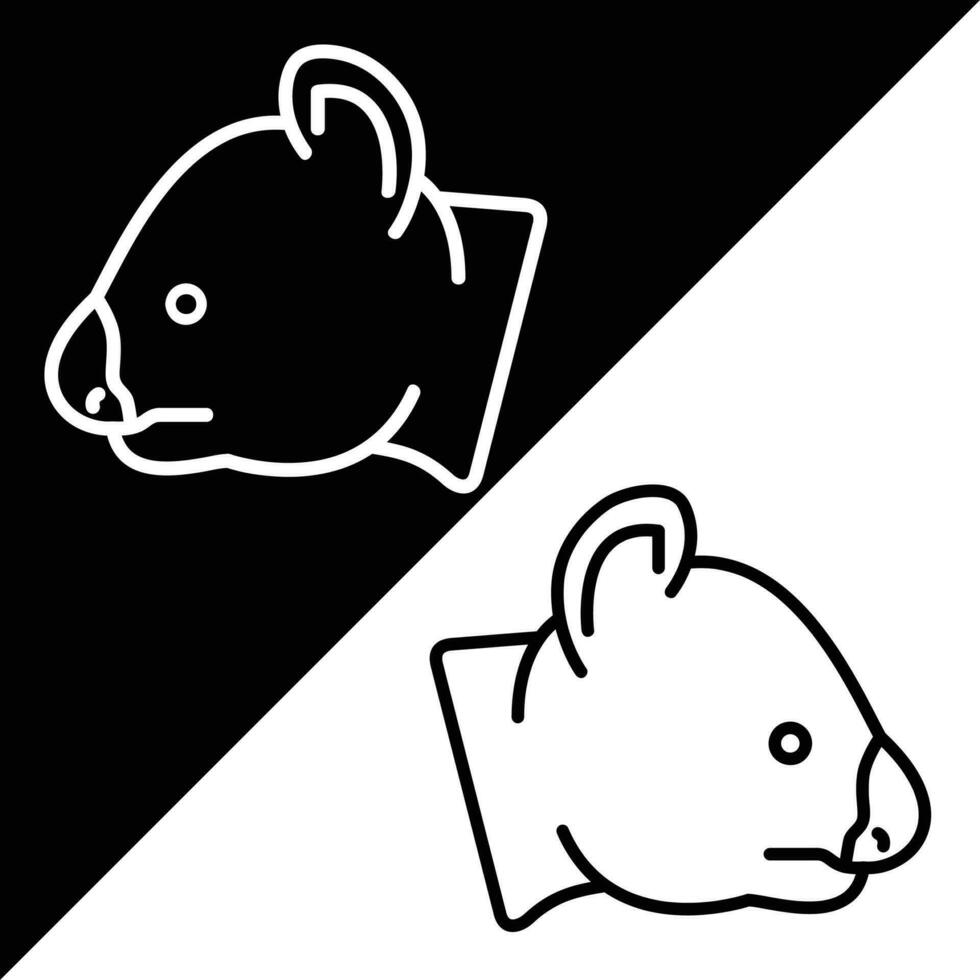 Koala Vector Icon, Lineal style icon, from Animal Head icons collection, isolated on Black and white Background.