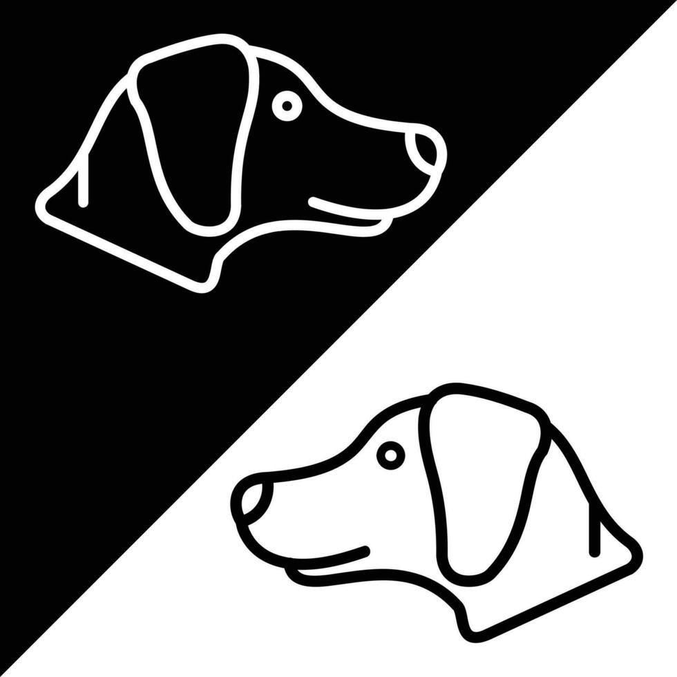 Dog Vector Icon, Lineal style icon, from Animal Head icons collection, isolated on Black and white Background.