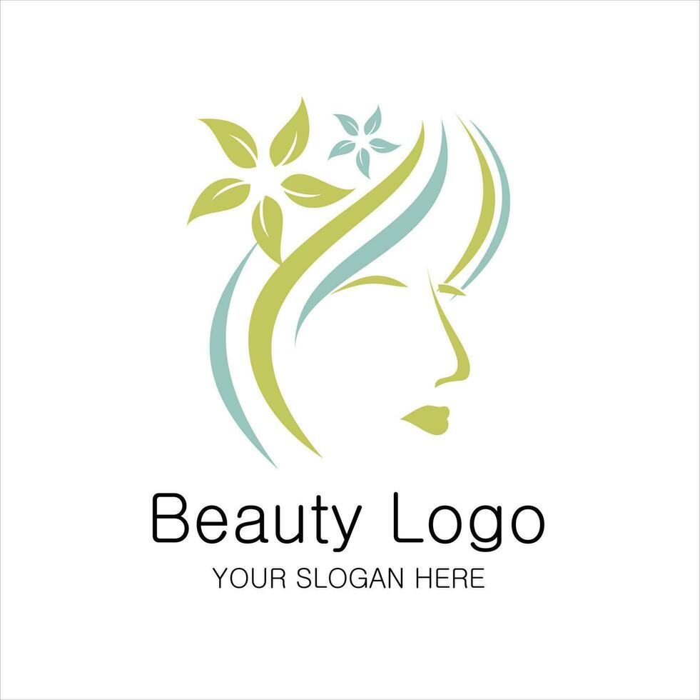 mujer cara logo icono vector. mujer cara logo diseño vector ilustración, niña silueta para productos cosméticos,