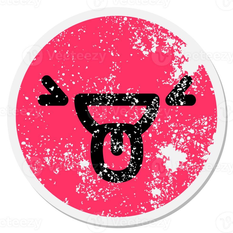 laughing mean face circular sticker png