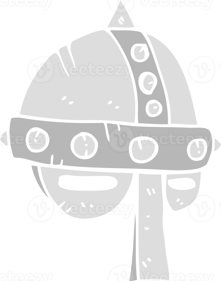 flat color illustration of a cartoon medieval helmet png