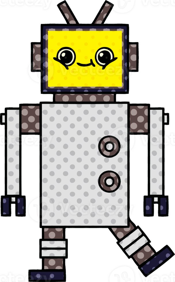 comic book style cartoon robot png