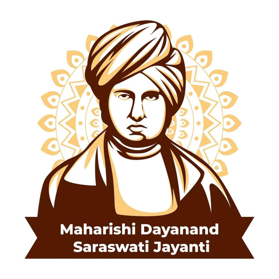 Maharishi Dayanand Saraswati Jayanti Day illustration vector background. Vector eps 10