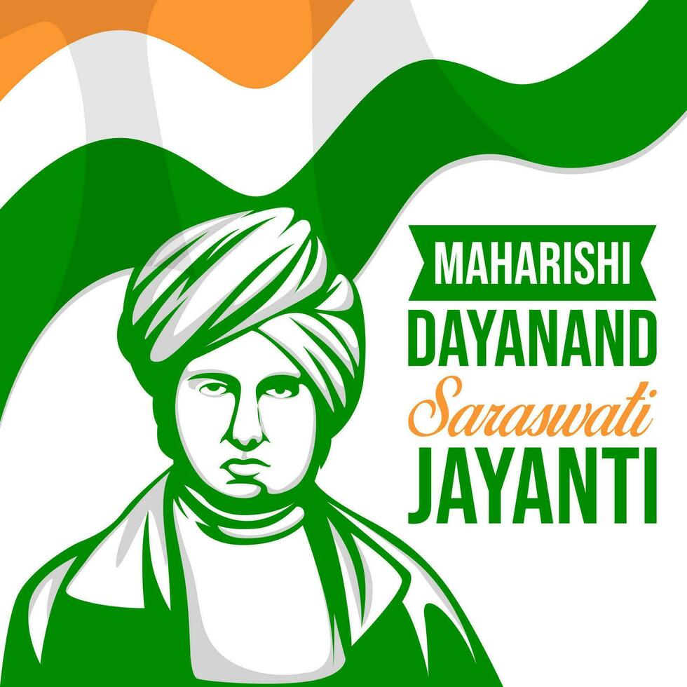 maharishi dayanand saraswati Jayanti día ilustración vector