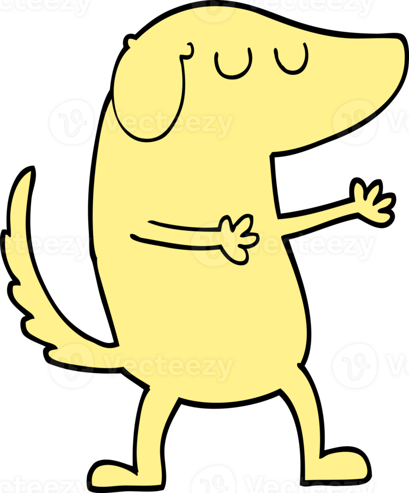 hand drawn doodle style cartoon happy dog png