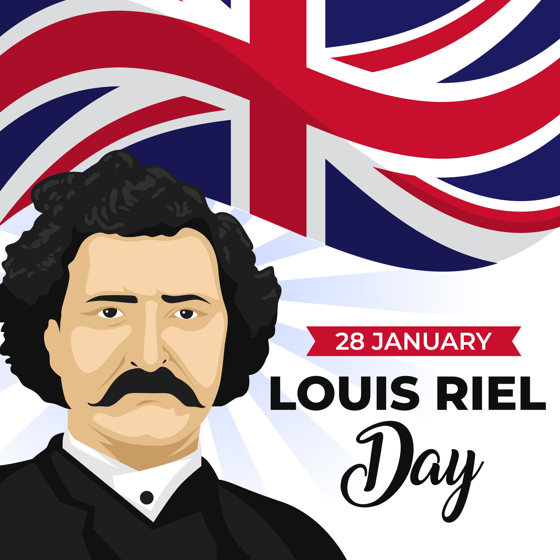 Louis Riel Day. The Day of Manitoba illustration vector background