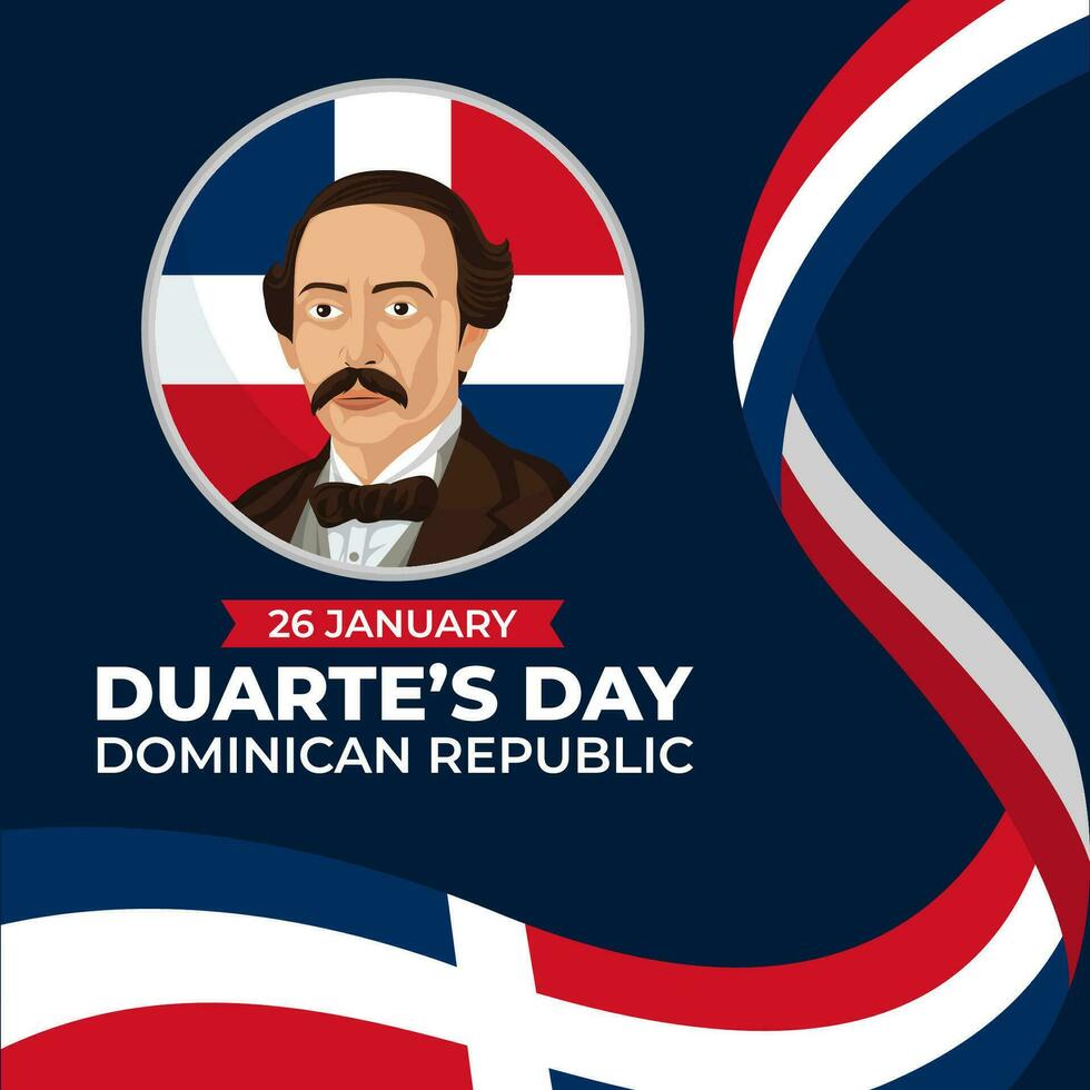 contento duarte día. el día de dominicano república ilustración vector antecedentes. vector eps 10