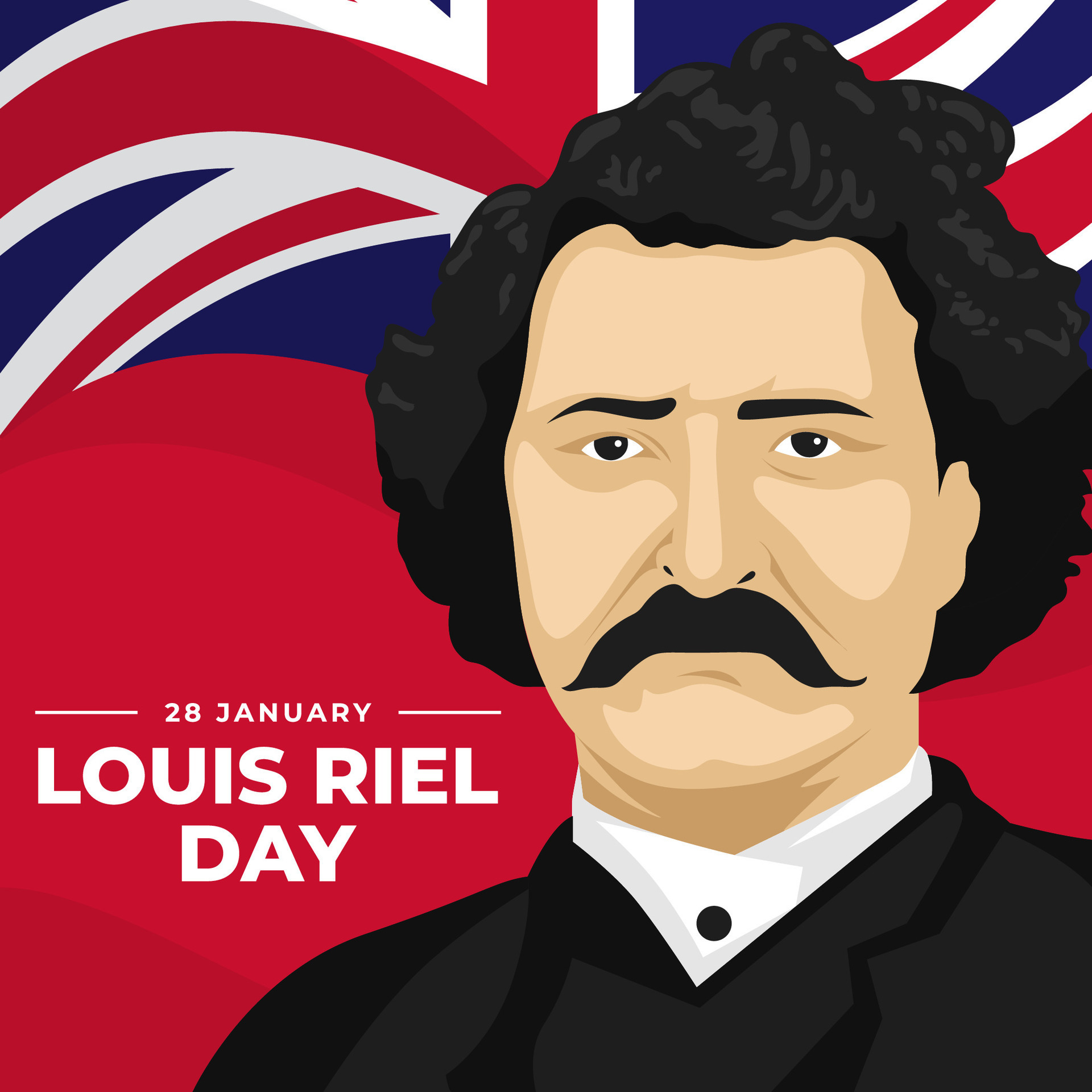 Louis Riel Day. The Day of Manitoba illustration vector background