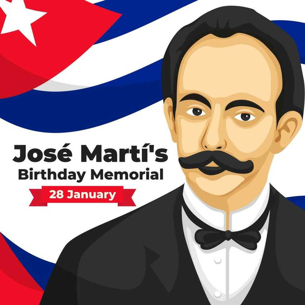 Jose Marti's Birthday. The Day of Cuba Jose Marti's Birthday illustration vector background. Vector eps 10