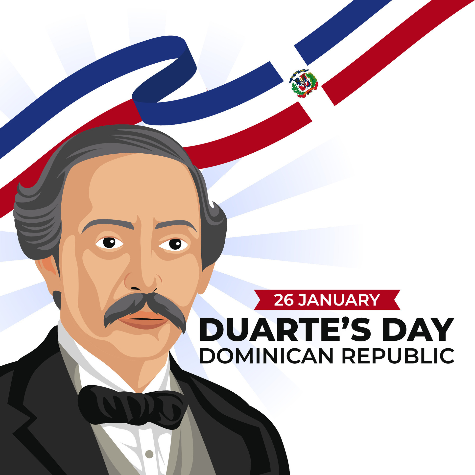 Happy Duarte's Day. The Day of Dominican republic illustration vector