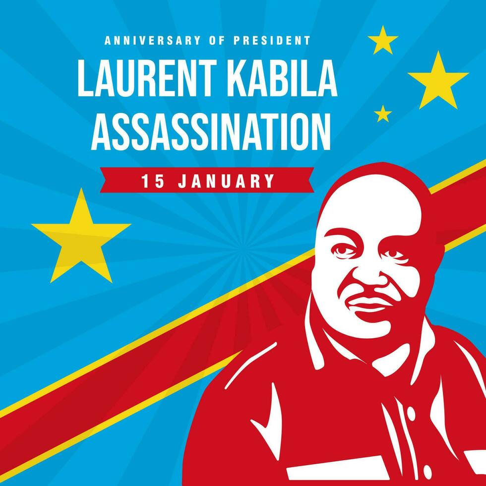 Anniversary of President Laurent Kabila's Assassination. The Day of Congo illustration vector background. Vector eps 10