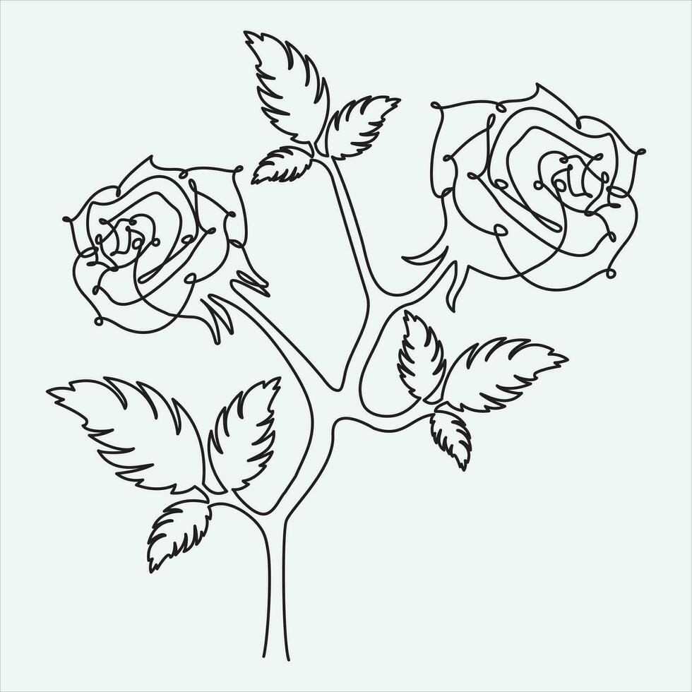 Continuous line hand drawing vector illustration tree art