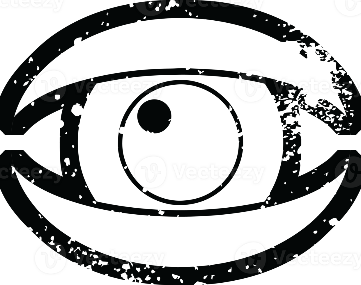 Distressed effect staring eye graphic icon png