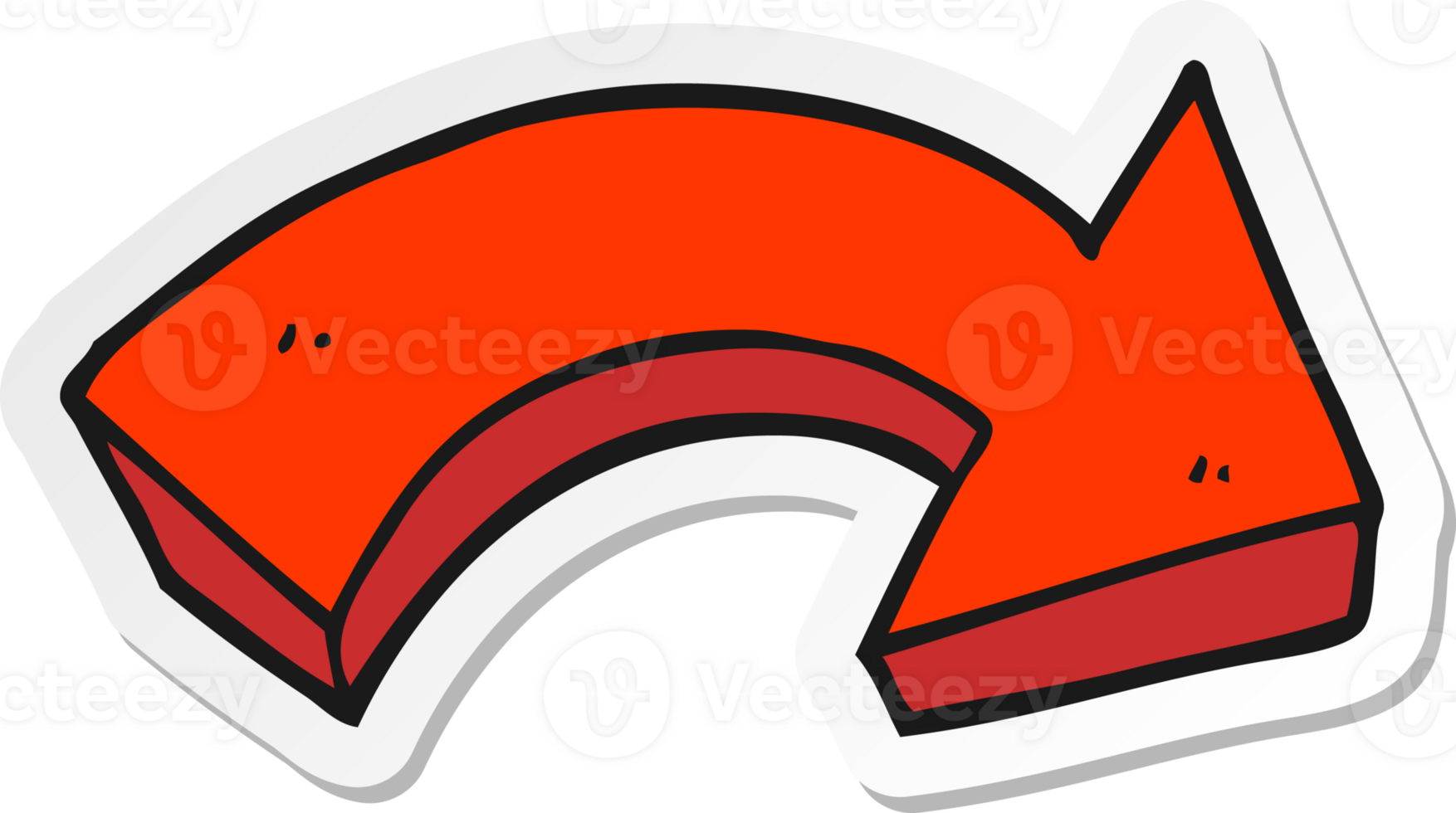 sticker of a cartoon pointing arrow png