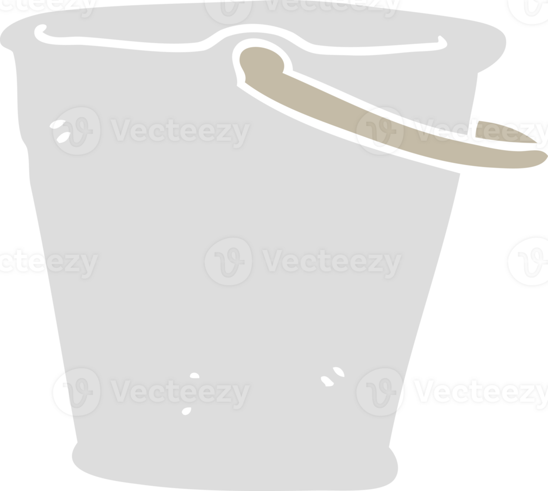 flat color illustration of a cartoon bucket png