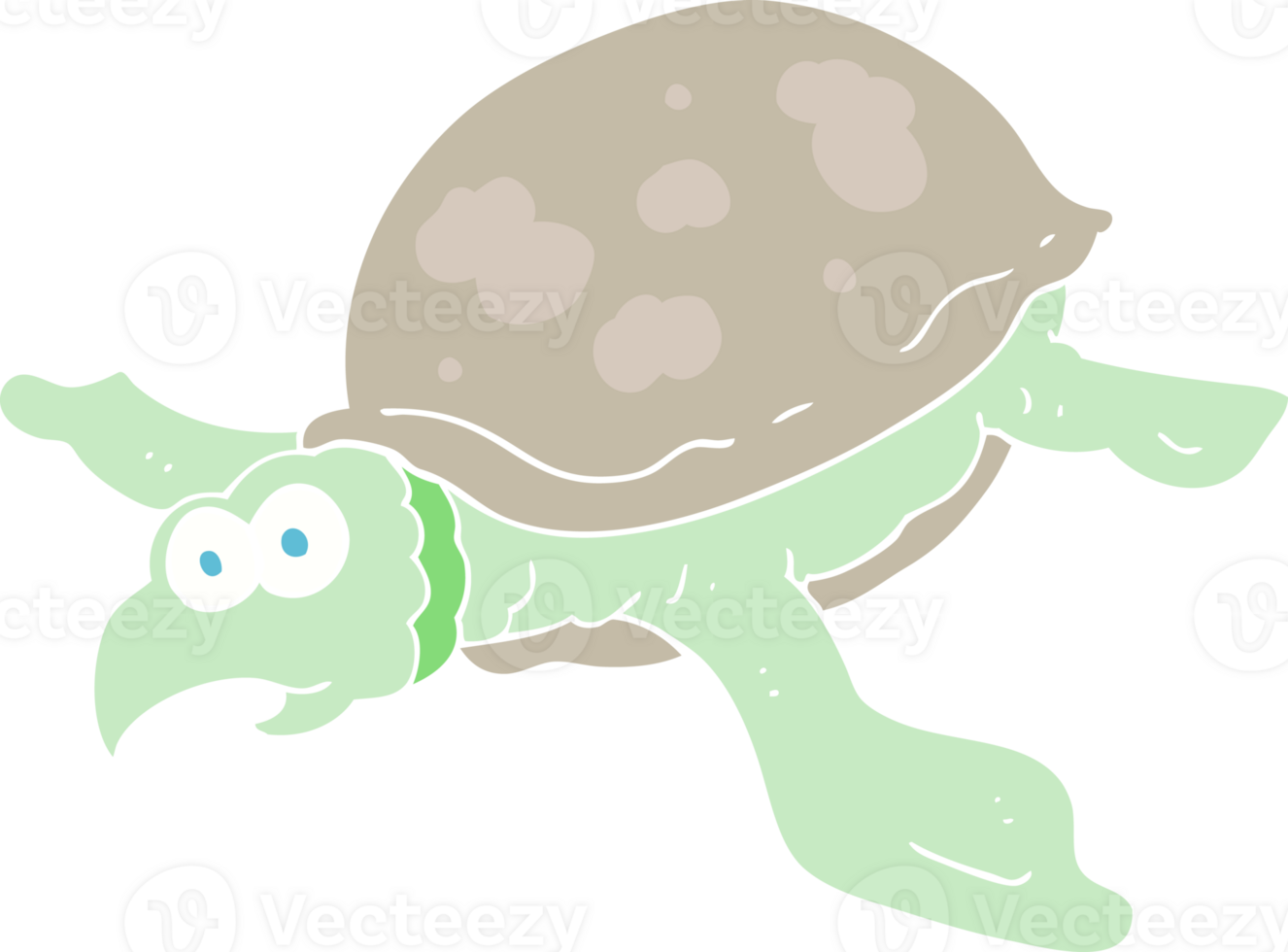 flat color illustration of a cartoon turtle png