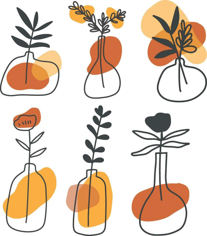 Hand drawn flowers design for templates vector