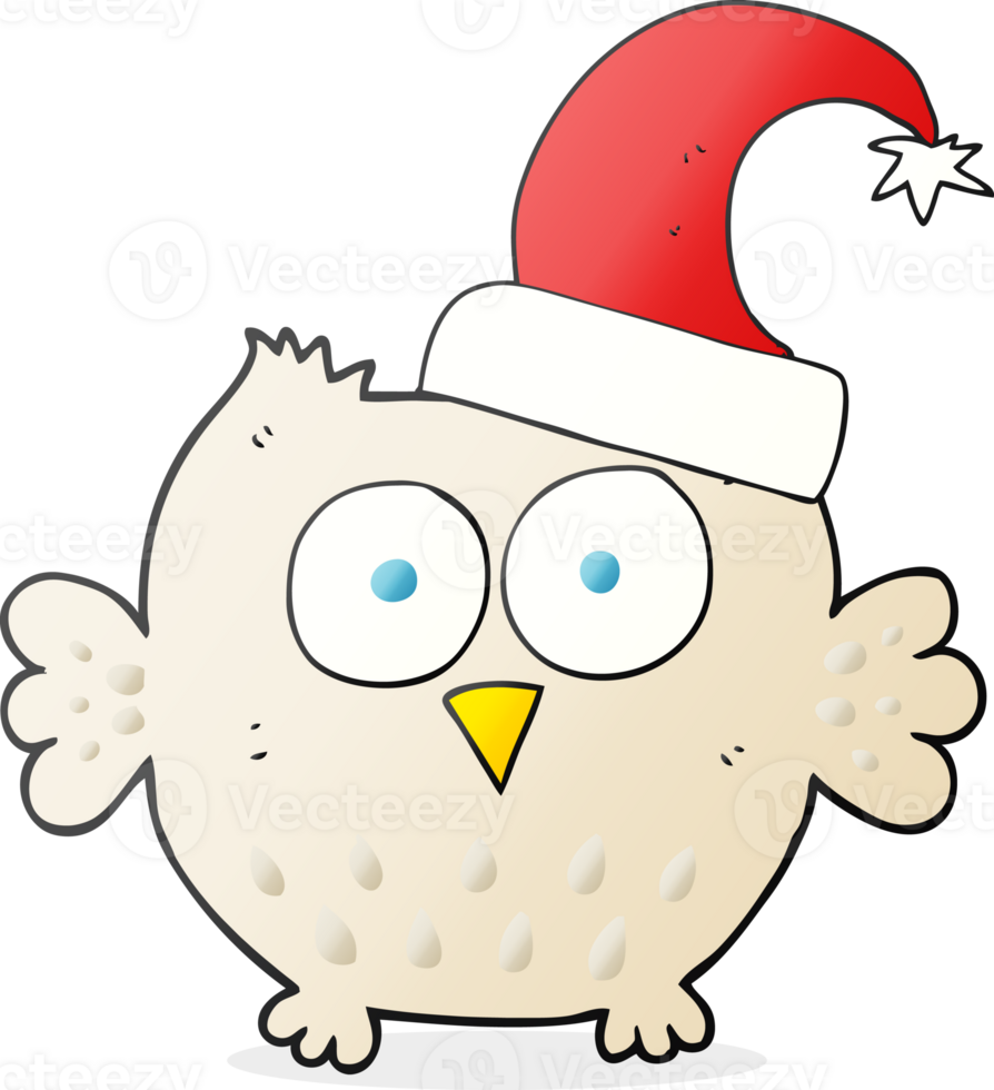 cartoon little owl wearing christmas hat 36362738 PNG