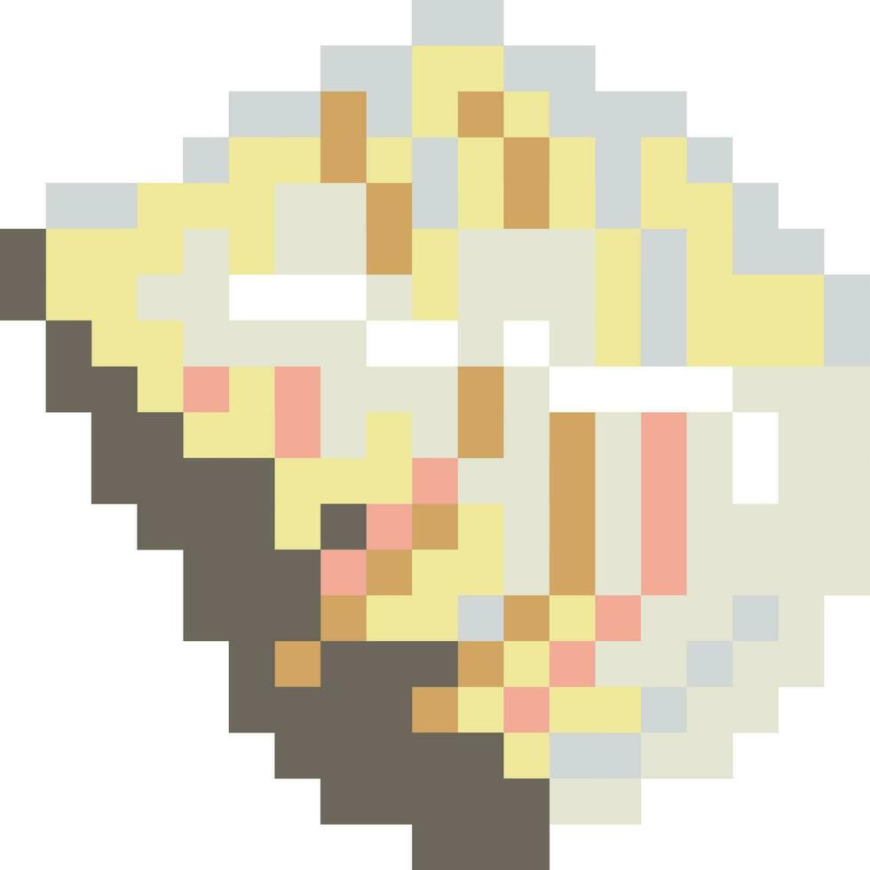 Shellfish cartoon icon in pixel style vector