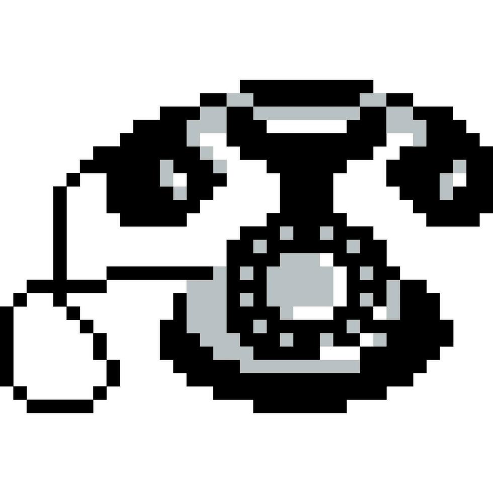 Telephone cartoon icon in pixel style vector