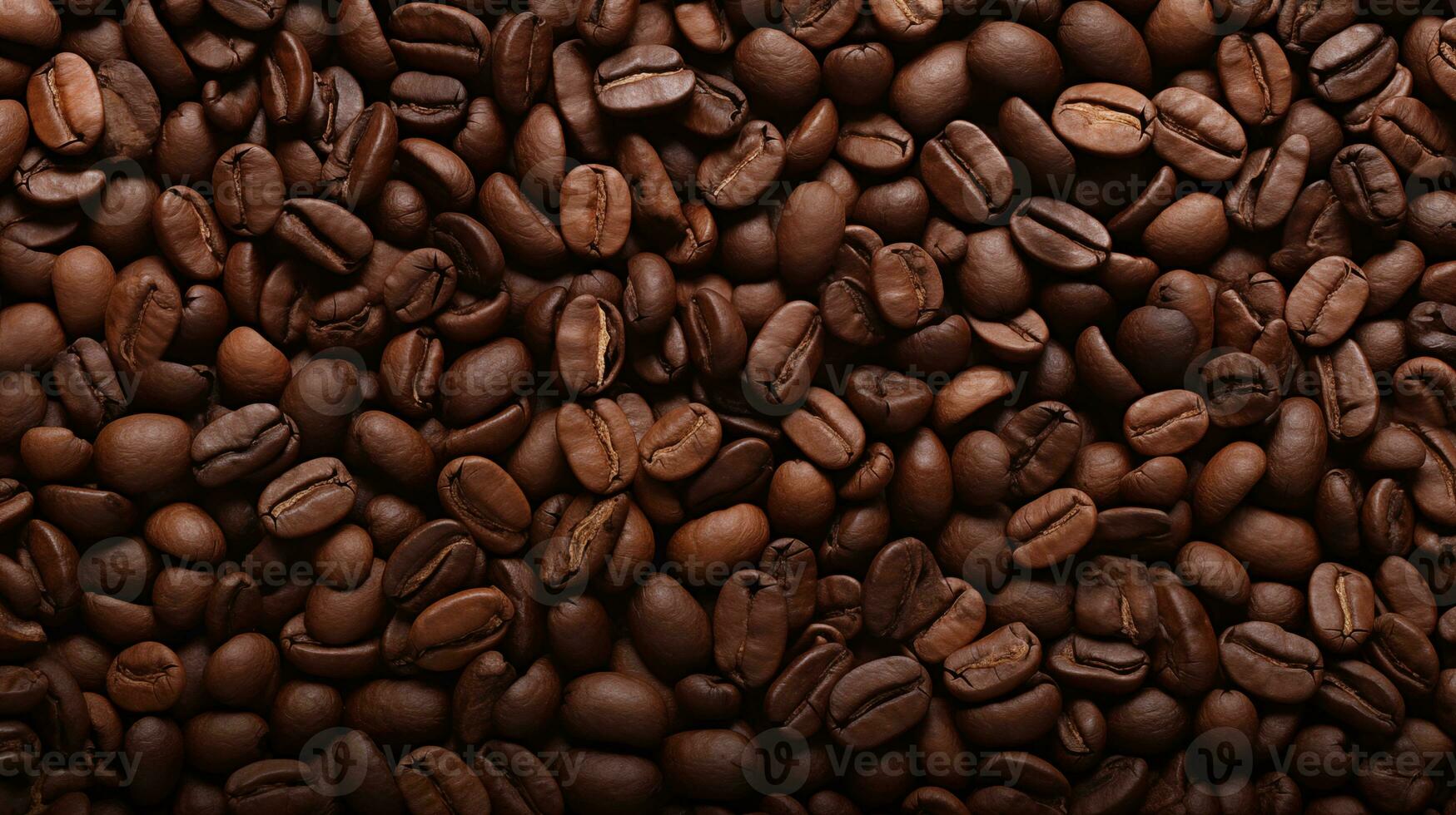 AI generated TOP VIEW COFFEE BEANS ROASTED TEXTURE BACKGROUND photo