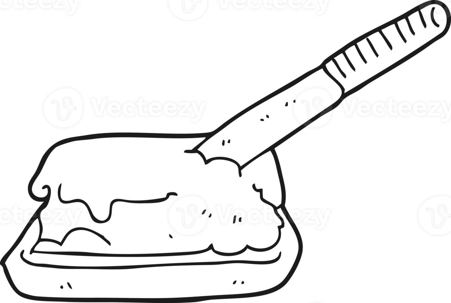 black and white cartoon butter png